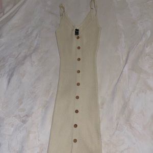 Beige button up dress
